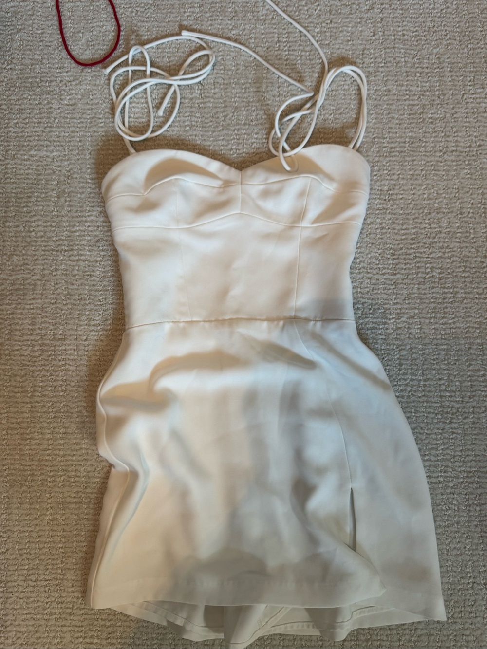 Amanda Uprichard Cream Strapless Sweetheart Mini Dress